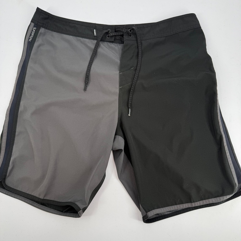 O'Neill Superfreak Board Shorts Mens 34 Black Grey SU8106027 Stretch Surf Trunks